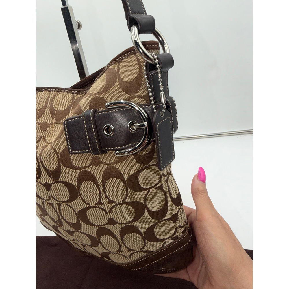 Coach Soho 3577 Signature Jacquard Suede Buckle Hobo Y2K Bag - Picture 11 of 13